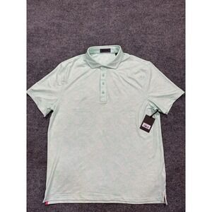 G/FORE Polo Shirt Mens XL Green Allover Floral Print Stretch Golf Performance